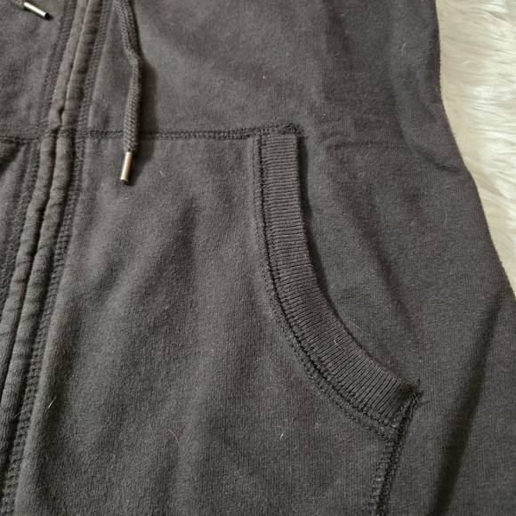 Lucky Brand Zip Up Hooded Sweatshirt Dark Gray Cherry Blossom XS - Picture 7 of 13